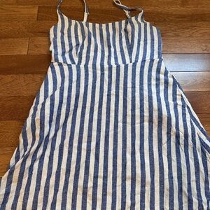 Old Navy Blue and White Strapless Dress